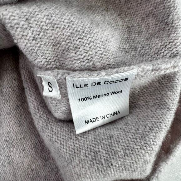 Ille De Cocos Stone Lightweight Sweater Merino Wool Size Small - Picture 6 of 8
